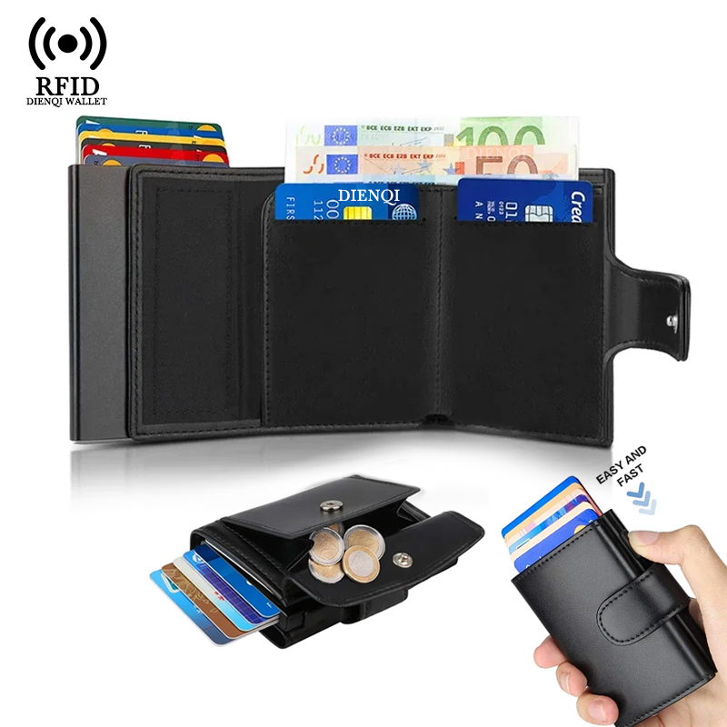 Coin Holder Men - Porta-cartões de visita de metal, porta-cartões