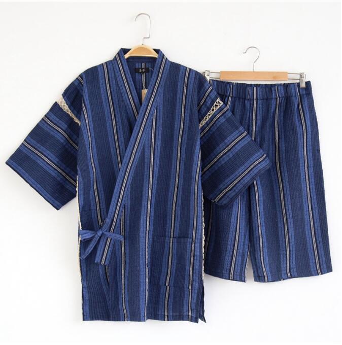 Men'S Kimono Accessories - Pijama quimono japonês algodão masculino pijama