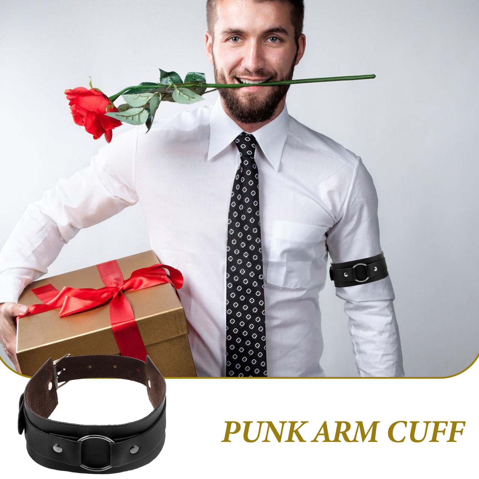 Men Accessories Ring And Bracelet - Braçadeira de Braço Ajustável para Homens,