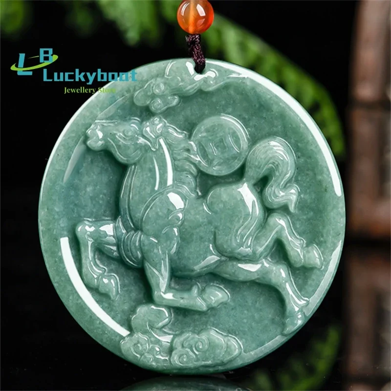 Men'S Accessories Jewelry Brands - Colar Pingente de Jade Natural Esculpido