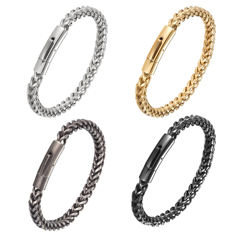 Men Accessories Ring And Bracelet - Pulseira de Aço Titânio Masculina de