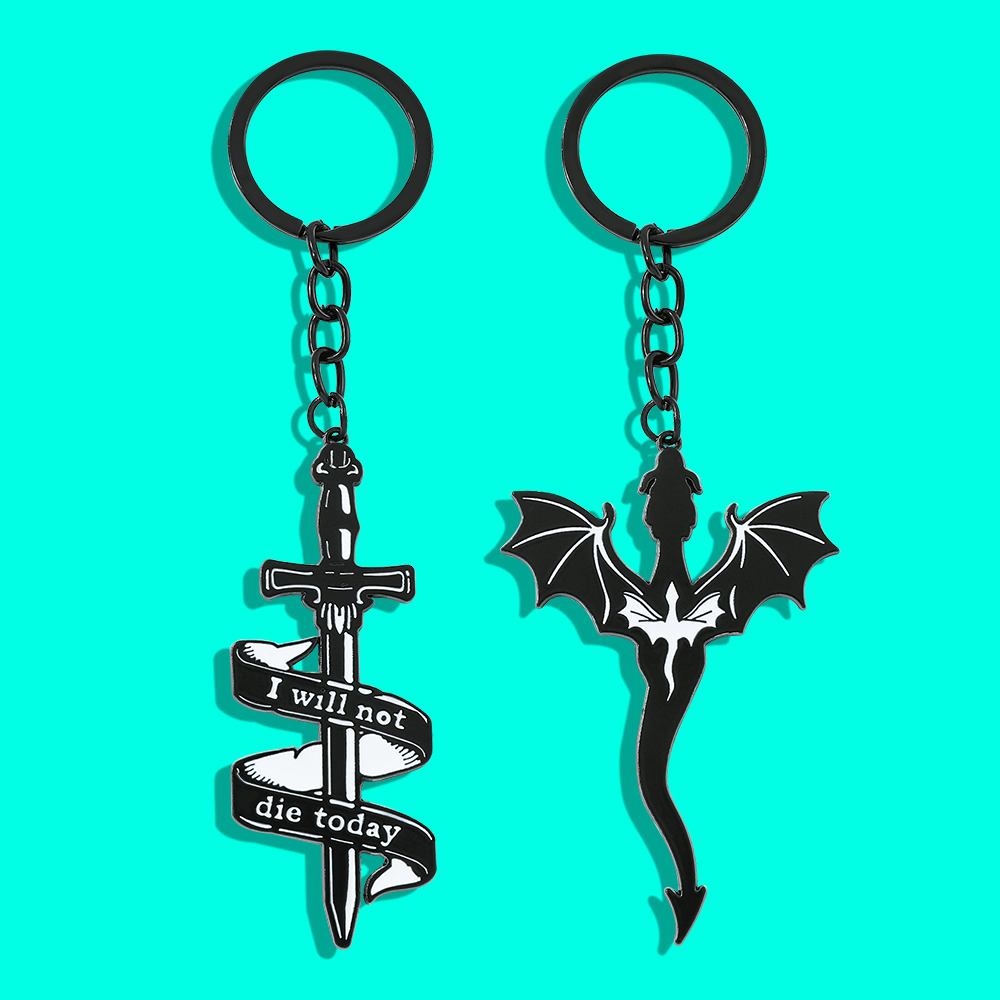 Men Accessories Hand - Chaveiro de Dragão Preto Fourth Wing,