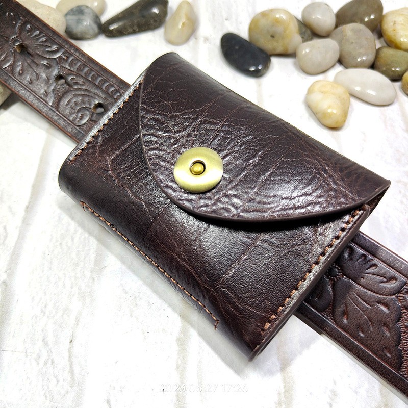 Coin Holder Men - Blong-Mini bolsa de cintura de couro