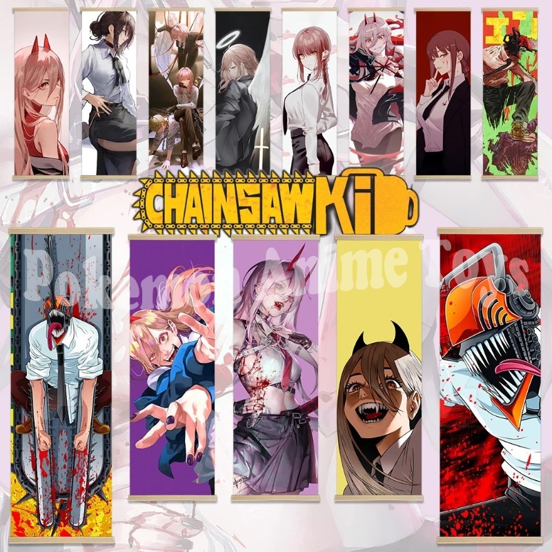 Quality Men'S Accessories - Pôster de anime homem motosserra, pintura
