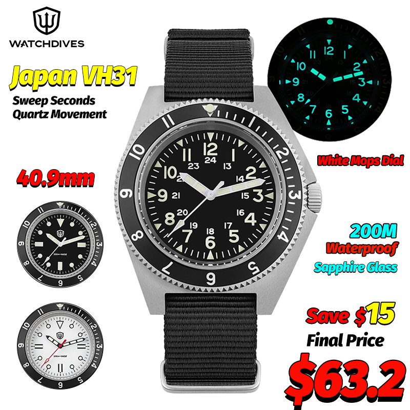 Young Men'S Accessories - Watchdives wd1972 relógio de quartzo safira