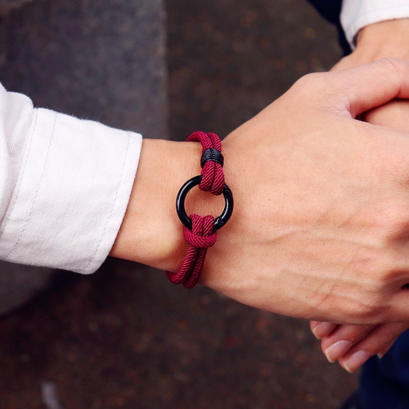 Men Accessories Ring And Bracelet - Nova fahion pulseira masculina corda montanhismo