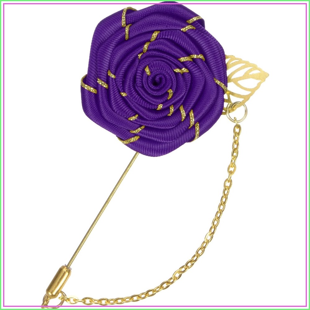 Men Accessories Brooch - Broche de Rosa de Tecido com