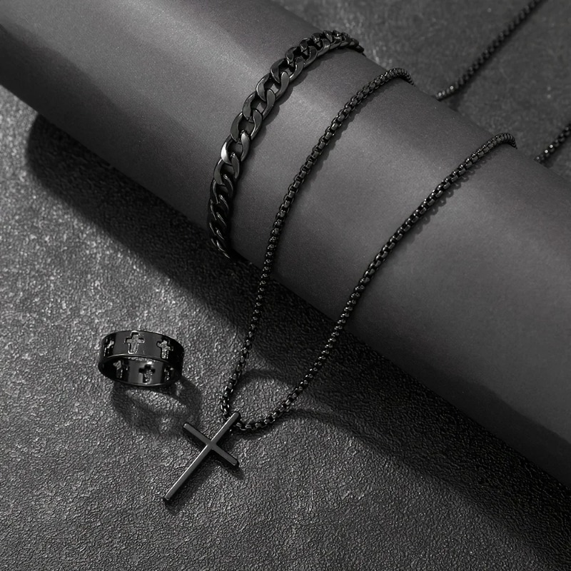 Conjunto de Acessórios Estilo  - Men Accessories Ring And Bracelet avaliação e preço