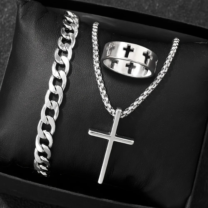 Conjunto de Acessórios Estilo  - Men Accessories Ring And Bracelet avaliação e preço