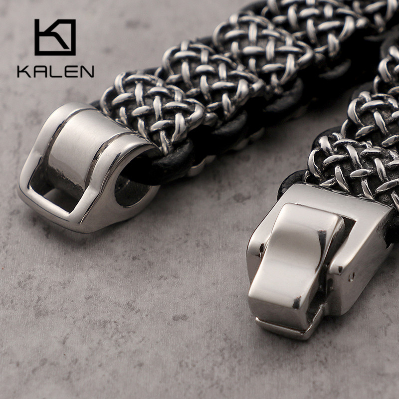 Kalen vintage preto pulseira d - Men Accessories Ring And Bracelet avaliação e preço