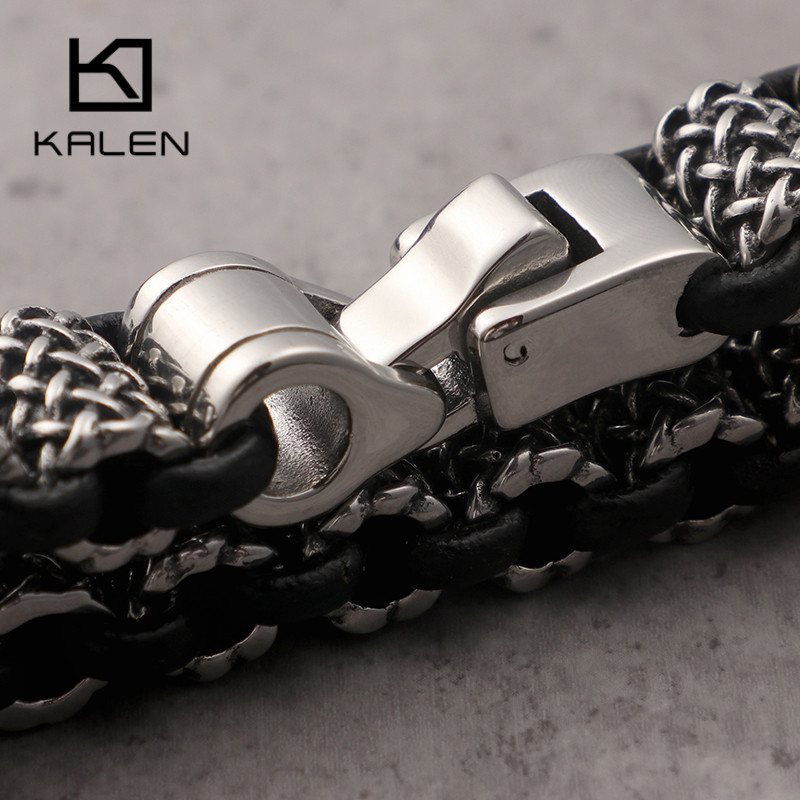 Kalen vintage preto pulseira d - Men Accessories Ring And Bracelet avaliação e preço