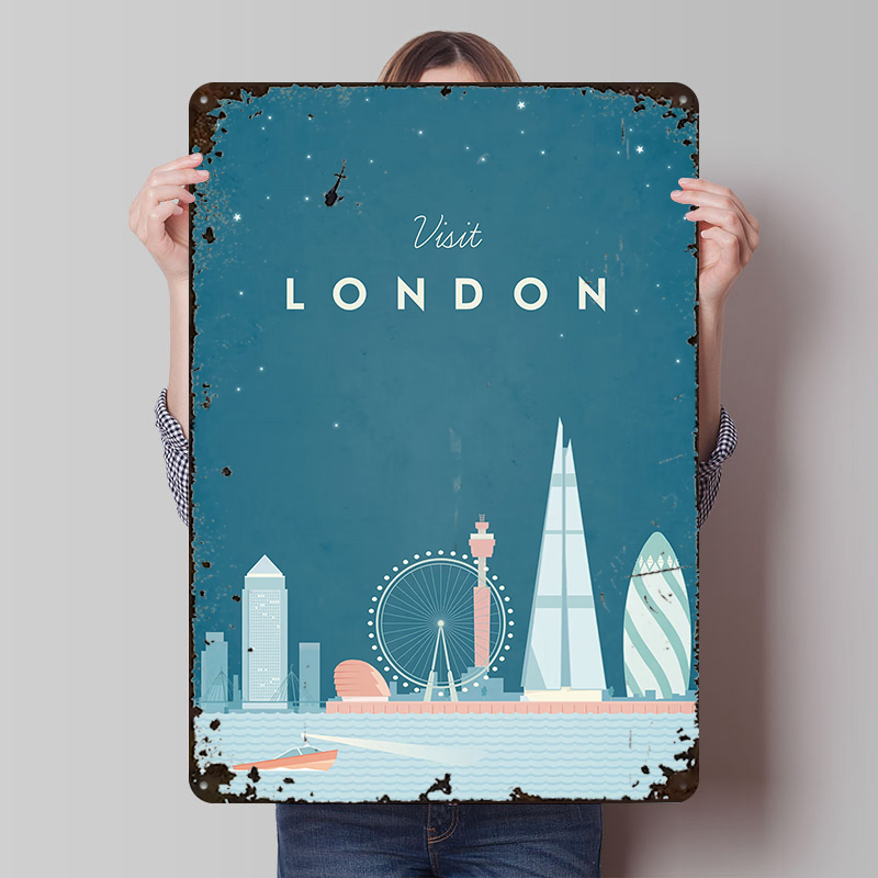 Pôster Metálico de Londres, Ar - Men'S Accessories London avaliação e preço
