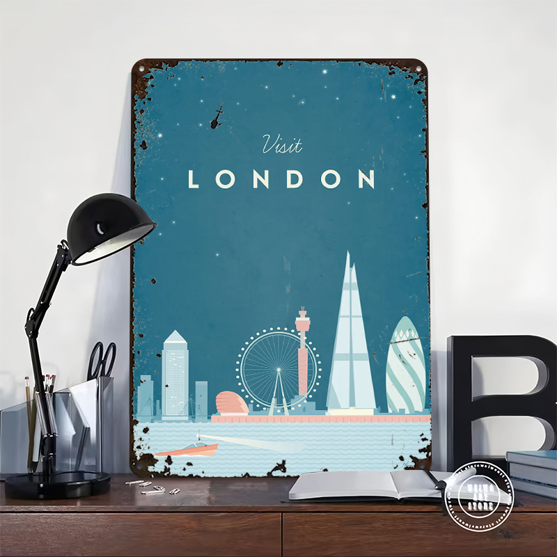 Pôster Metálico de Londres, Ar - Men'S Accessories London avaliação e preço
