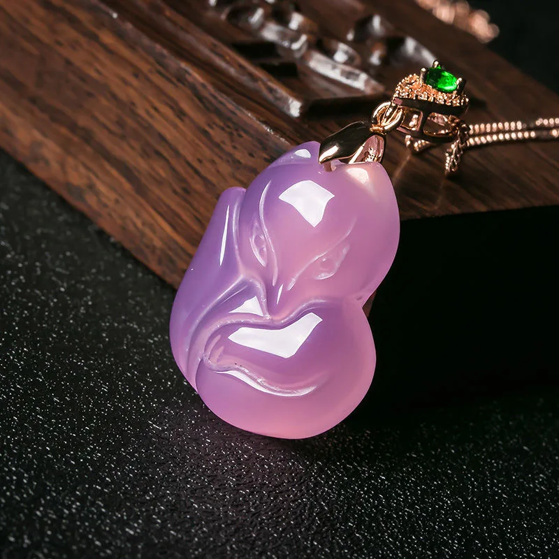 Colar pingente de ágata roxa n - Men Accessories Hand avaliação e preço