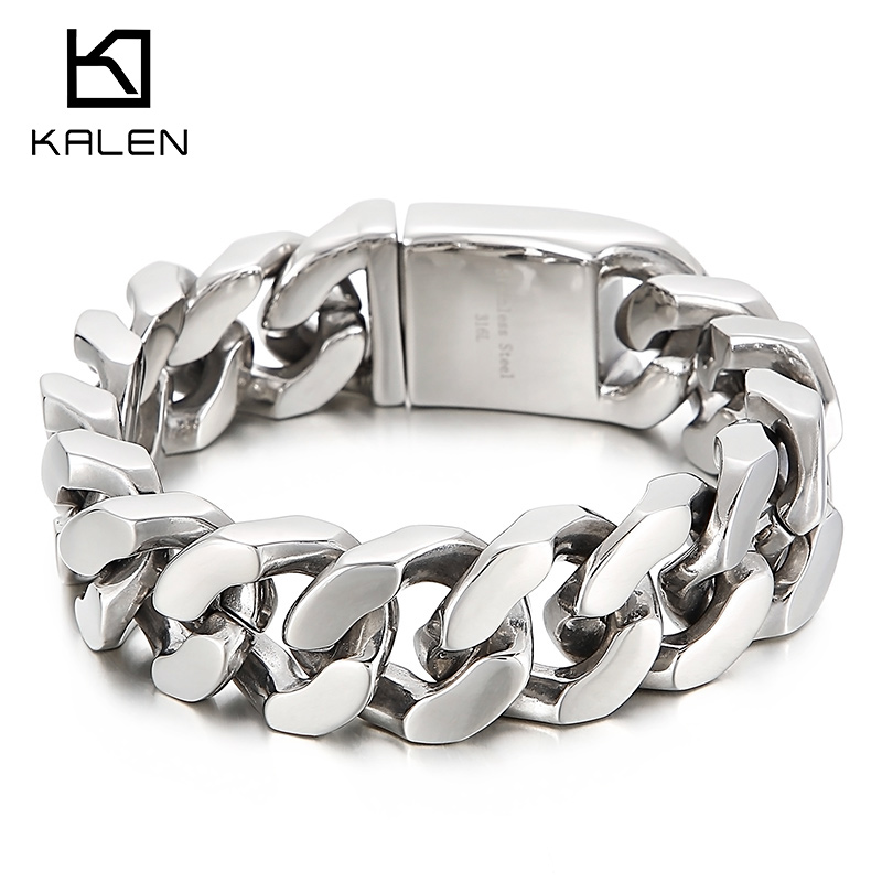 Kalen 22cm pulseira de corrent - Men Accessories Ring And Bracelet avaliação e preço