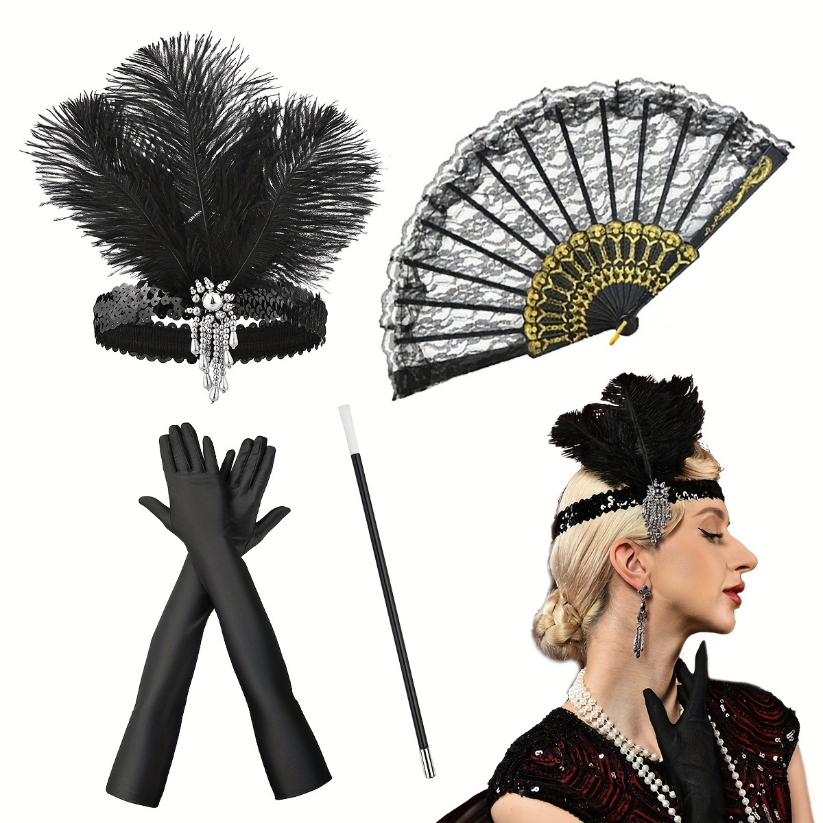 Conjunto de Fantasia Retrô Mas - Men'S Accessories In The 1920S avaliação e preço