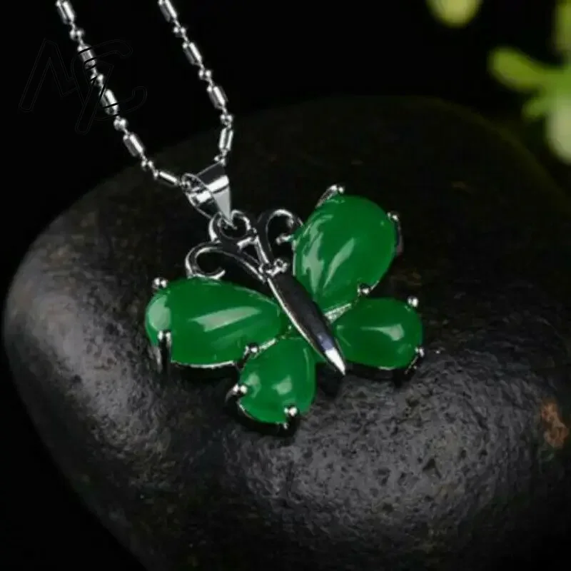 S925 prata verde jade borbolet - Men Accessories Hand avaliação e preço