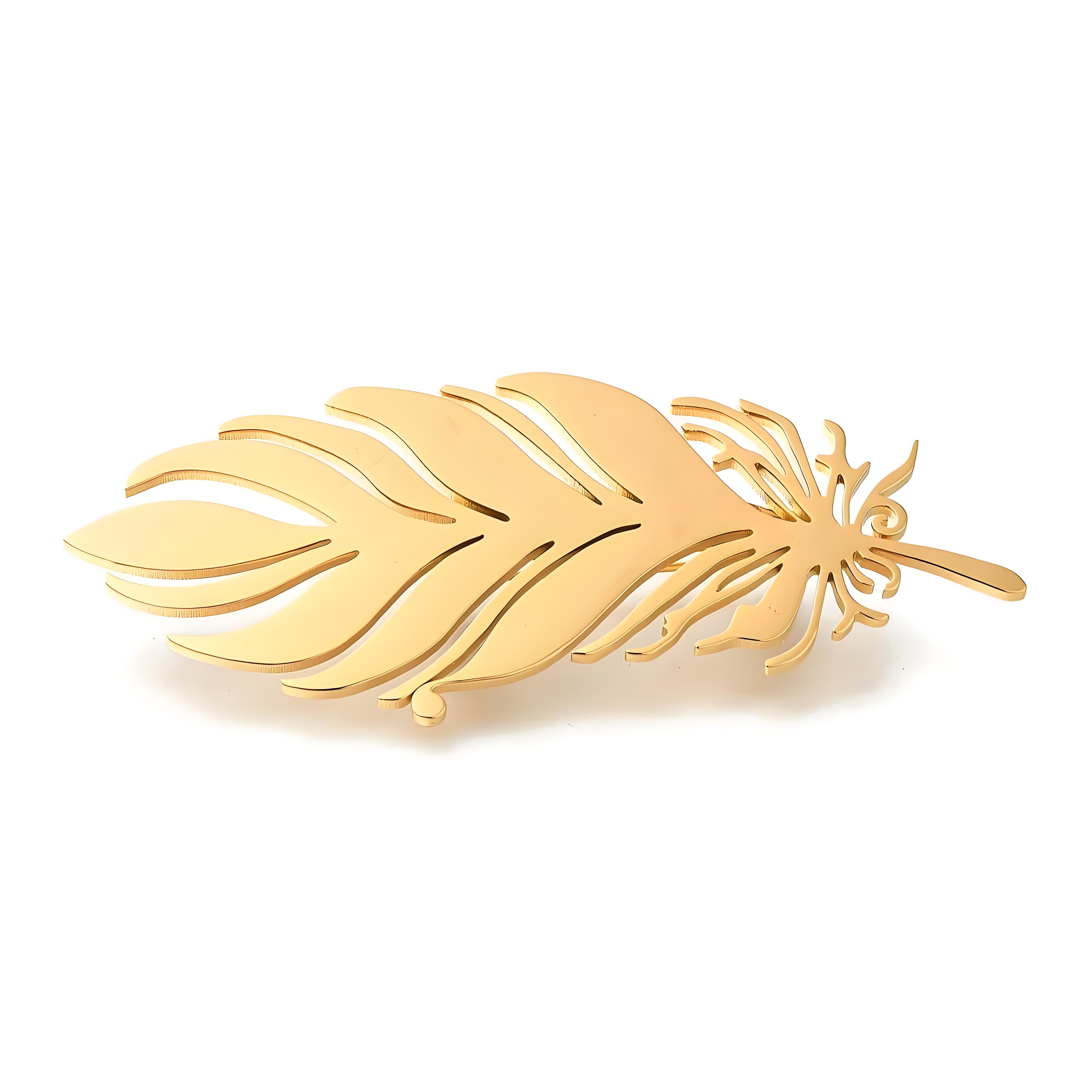 Broche de penas banhado a ouro - Men Accessories Brooch avaliação e preço